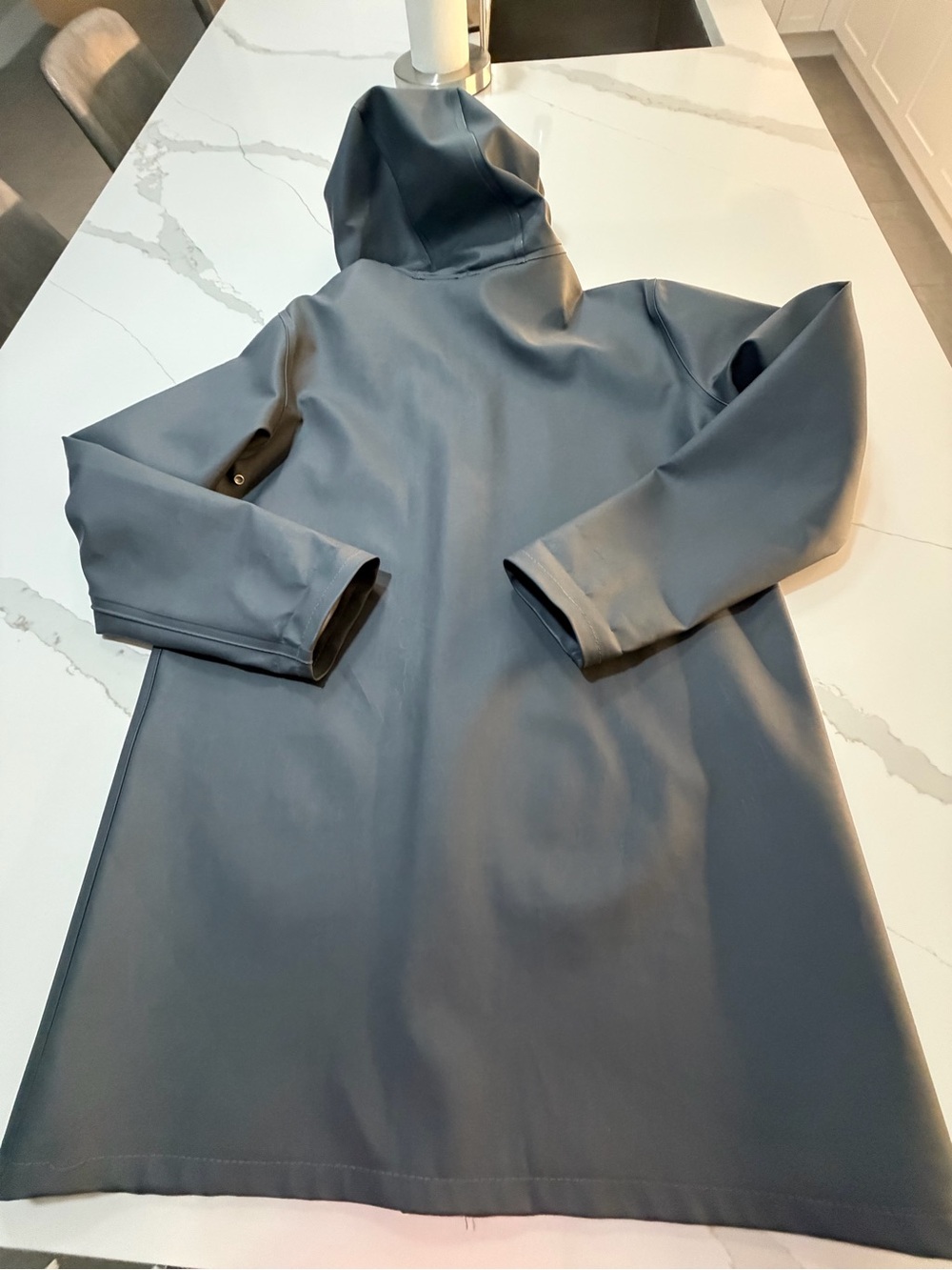 Stutterheim Men's Hooded Raincoat Jacket - charcoal grey size Medium - Picture 3 of 15